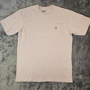 Carhartt Mens Pink L Tall Loose Fit Heavyweight Single Pocket Cotton T Shirt